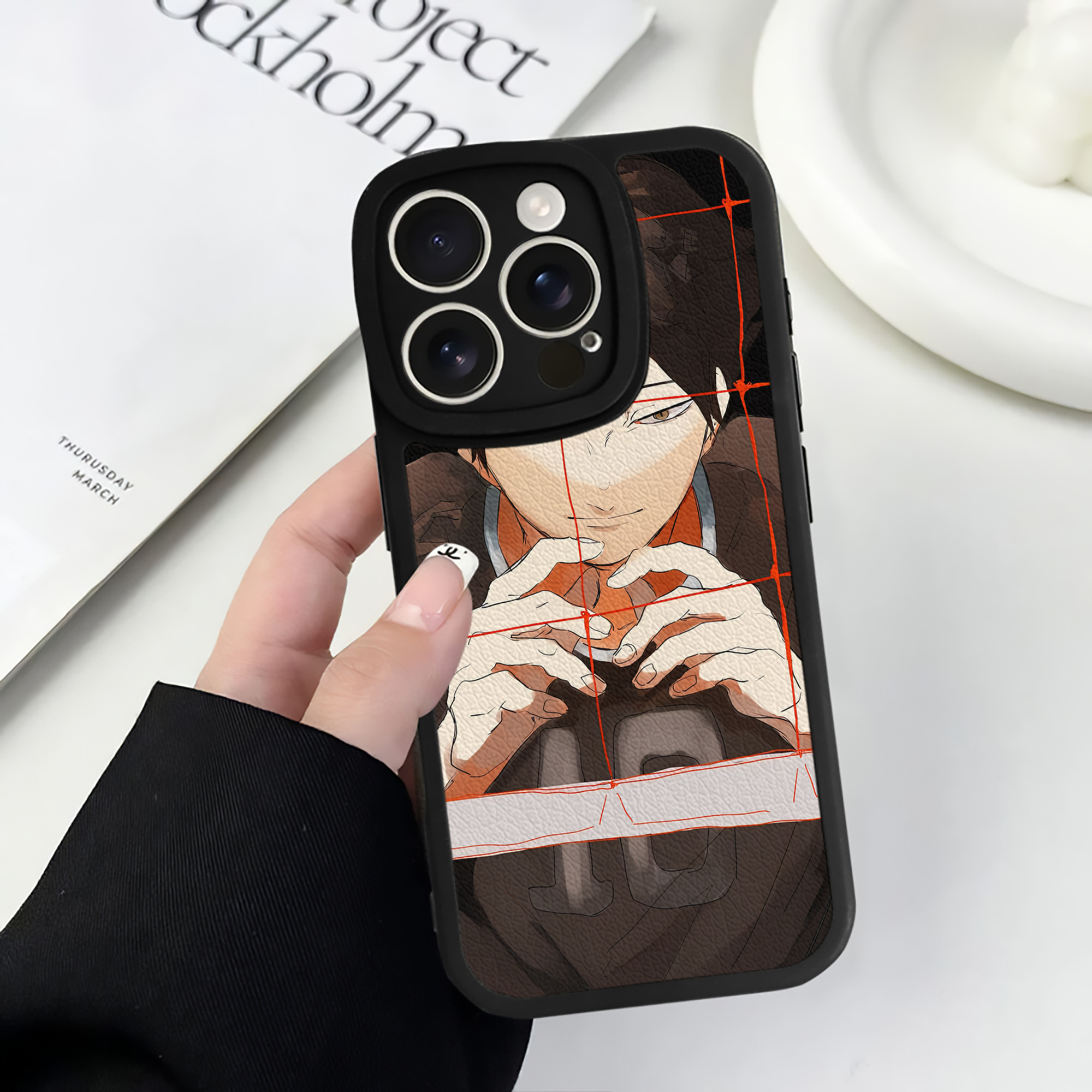 （画像用） ハイキュー!! Haikyu!! 【iPhone 16シリーズ対応】シリコンスマホケース（レザー調） 材質：シリコン